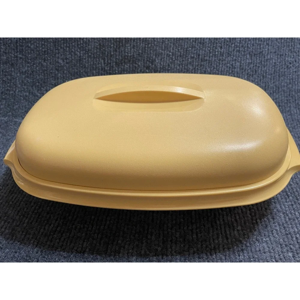 Vintage Tupperware Microwave Steamer Harvest Gold 3 Piece Set 1273 1274 1275 USA